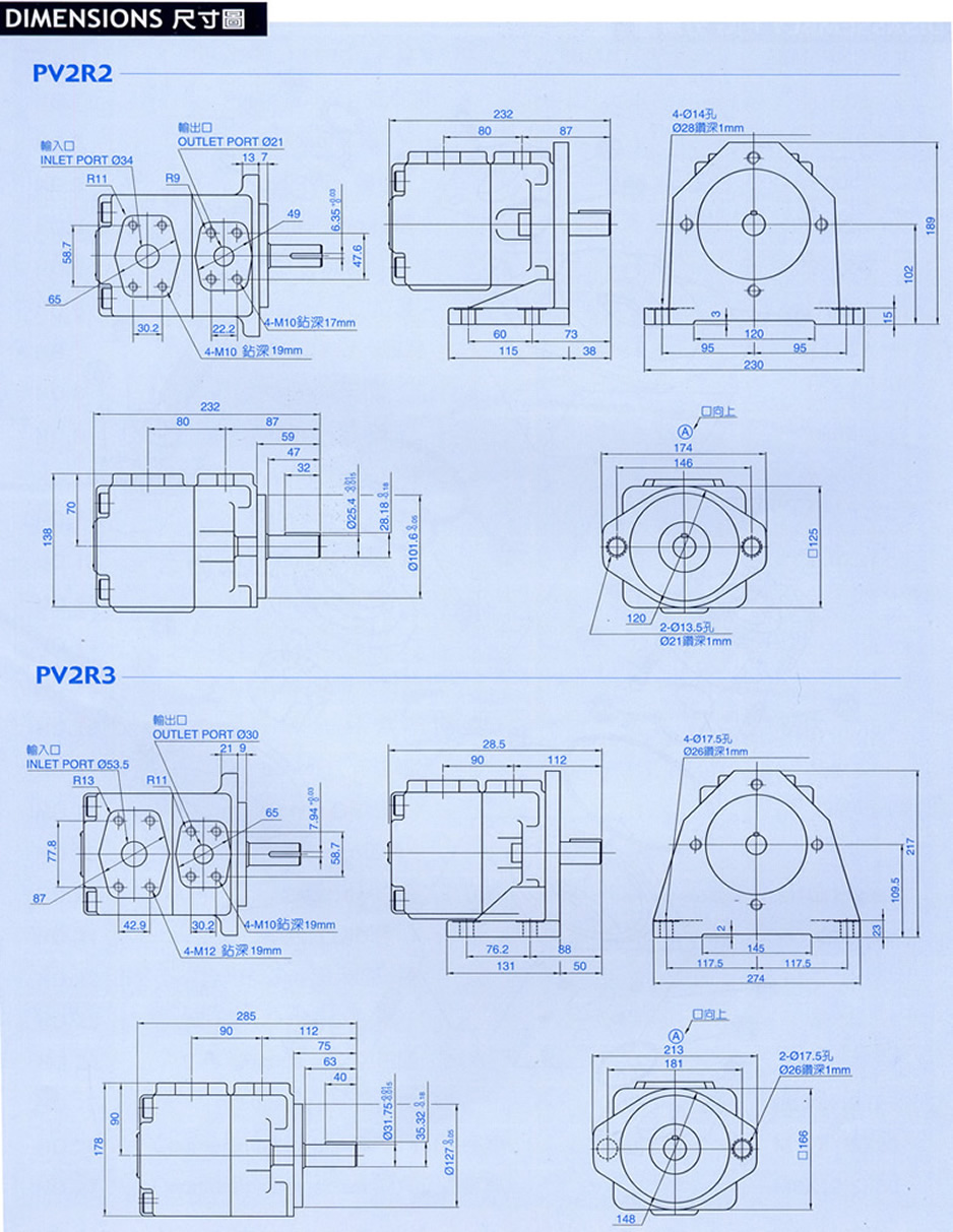 ߮PV2R2 PV2R3ϵеҶƬóߴͼ