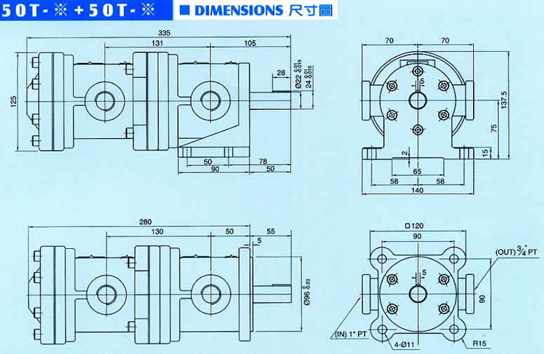 ̨ʥ50T+50Tϵж˫ֳߴͼ